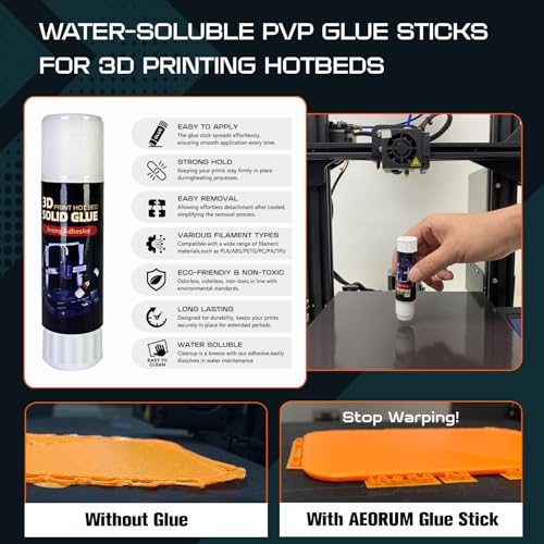 Essential 3D Printing Accessories Kit Includes 3D Printer Glue Sticks Adhesive for Hot Bed
