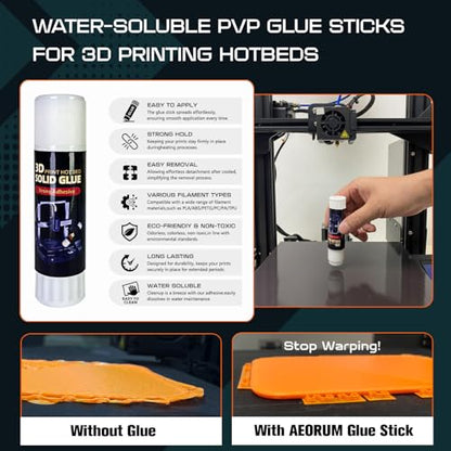 Essential 3D Printing Accessories Kit Includes 3D Printer Glue Sticks Adhesive for Hot Bed