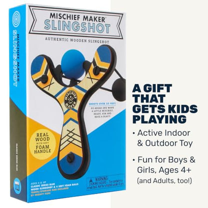 Mischief Maker® Wooden Slingshot for Kids with Soft Foam Balls (4 Count)