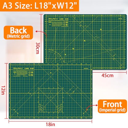 Self Healing Cutting Mat A3 12"x 18" Double Sided Green Mat