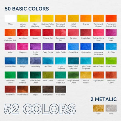 MeiLiang 52 Colors Watercolor Paint Set