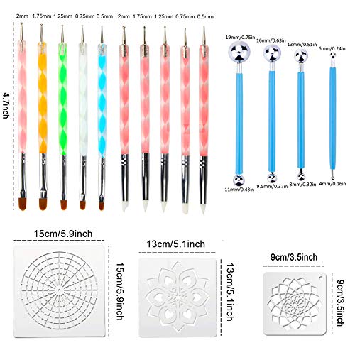 58PCS Mandala Dotting Tools Set with a Blue Zipper Waterproof Storage Bag for Painting Rocks