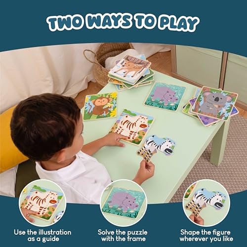 4 Pieces Wooden Puzzles Pack 16 Party Favors for Kids 1 to 5. Birthday Goodie Bags Stuffers (16 Count)