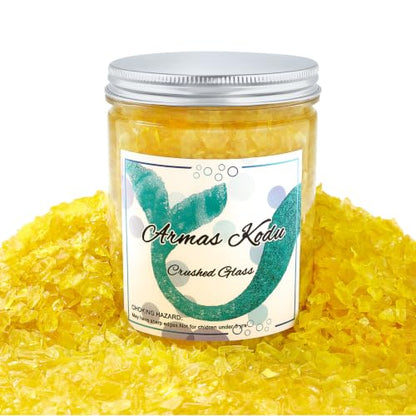 Yellow Crushed Glass for Resin Art & Crafts
