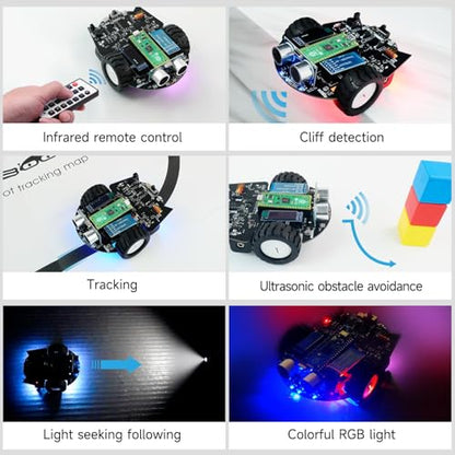 Raspberry Pi Pico2 Smart Robot Car Starter Programming Robot Kit DIY MicroPython Scientific Electronics Programming Project Kit