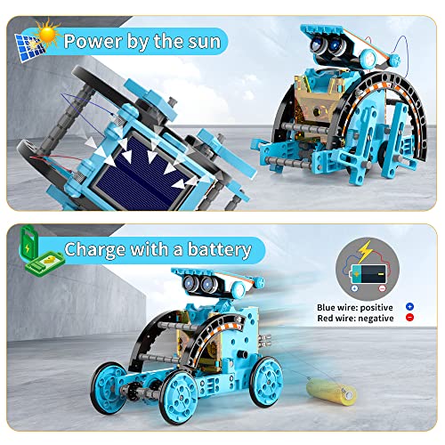 12-in-1 STEM Solar Robot Kit Toys Gifts for Kids 8 9 10 11 12 13 Years Old, Educational Building Science Experiment Set Birthday for Kids Boys Girls