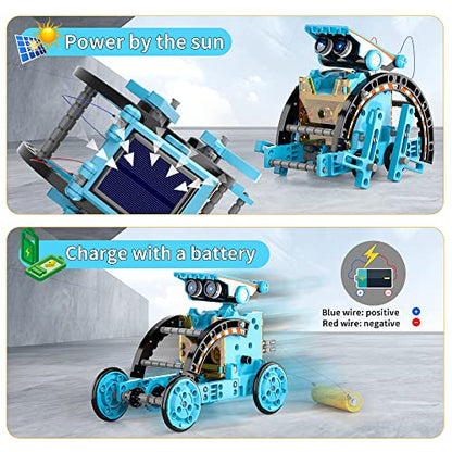 12-in-1 STEM Solar Robot Kit Toys Gifts for Kids 8 9 10 11 12 13 Years Old, Educational Building Science Experiment Set Birthday for Kids Boys Girls