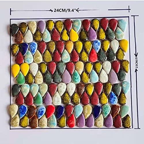 500g 1.1lb Random Color Irregular Ceramics Mosaic Tiles (16 Ounce)