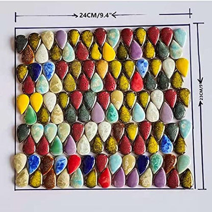 500g 1.1lb Random Color Irregular Ceramics Mosaic Tiles (16 Ounce)