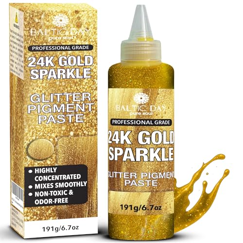 24K Gold Radiance Glitter Epoxy Pigment Paste XL (6.7 Ounce)