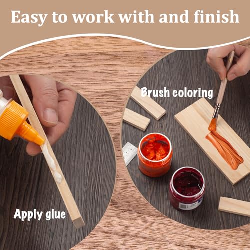 Wood Strips Slats Wooden Dowels for Crafts 3 (15 Count)