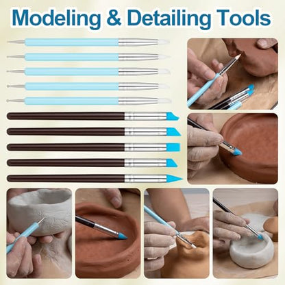 10 Pcs Clay Sculpting Tools Kit with Silicone Tips