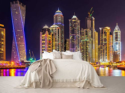 Mural Wallpaper Large City Night View (110.1 Sq Ft)
