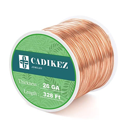 328FT 28 Gauge Craft Wire Jewelry Wire Copper Metal Wire for Jewelry Making