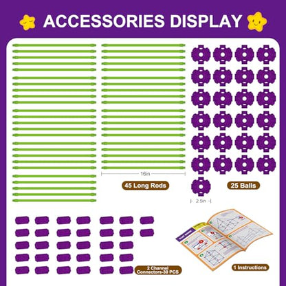100 PCS Glow in The Dark Fort Building Kit for Kids (100 Count)