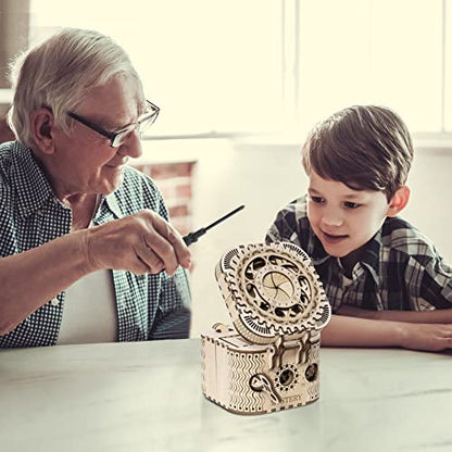 3D Wooden Puzzle Password Box Model Kits for Adults and Teens to Build Combination Lock Mechanism Christmas