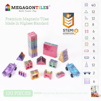 120PCS Premium Magnetic Tiles Set