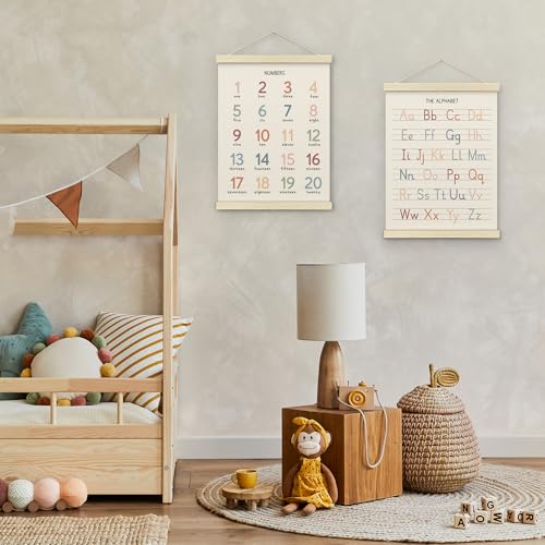 Numbers alphabet poster for Nursery Toddlers (2 Count)