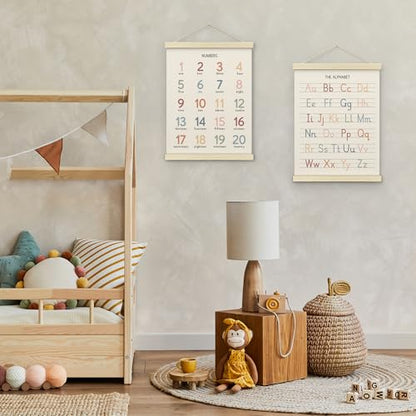 Numbers alphabet poster for Nursery Toddlers (2 Count)