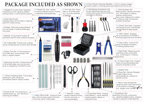 124Pcs 3D Printing Accessory Tools with Tool Bag for Remove (124 Count)