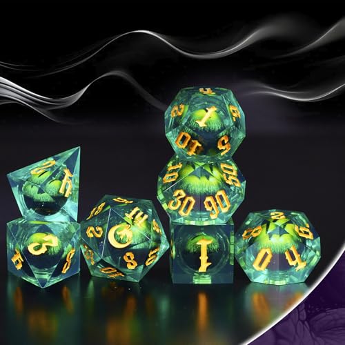 The Moon&Dragon Eye Liquid Core DND Dice Set