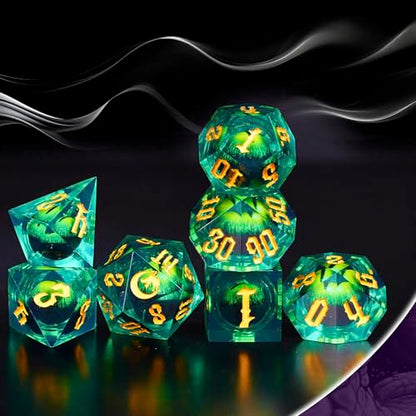 The Moon&Dragon Eye Liquid Core DND Dice Set