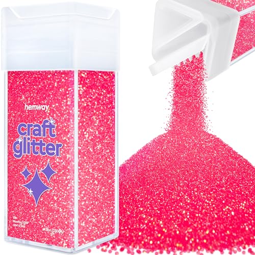 Craft Glitter Shaker Fluorescent Pink 130g Microfine (3.8 Ounce)