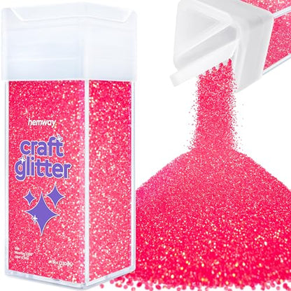 Craft Glitter Shaker Fluorescent Pink 130g Microfine (3.8 Ounce)