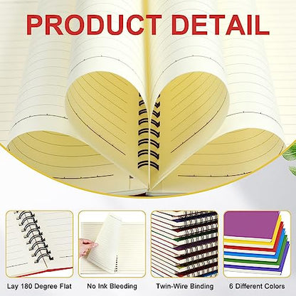 6 Pcs Spiral Notebooks (6 Count)