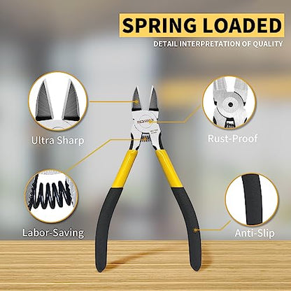 Wire Cutter 6.5 inch Cutting Pliers Diagonal Cutter Snipper 2 Pack