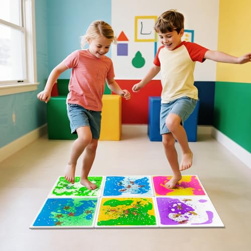 Liquid Sensory Floor Tiles for Toddlers 3+ (6 Count)