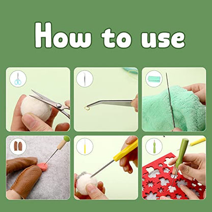 Needle Felting Kit Beginner 50 Colors Wool Roving Set (50 Count)