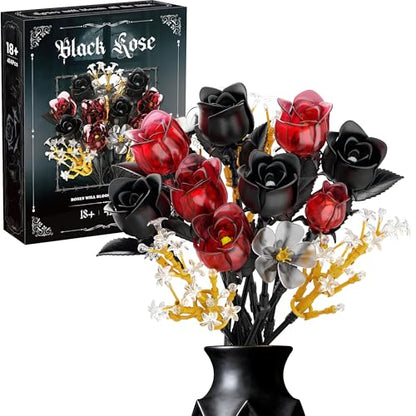 Rose Flower Bouquet Building Set for Adults