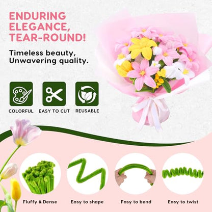 1800PCS Pipe Cleaners Flower Kit (1800 Count)