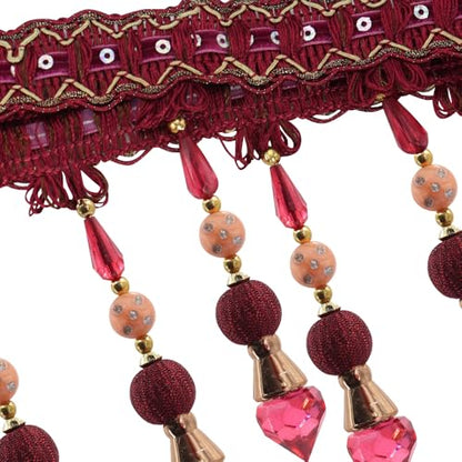 3yards Beading Fringe Trimming Long Beads Tassel Curtain Trim Ribbon Trim for Cover Edge Decorative
