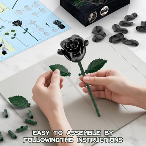 Black Rose Bouquet Building Sets (516 Count)
