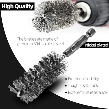 7Pcs Stainless Steel Wire Bore Brush for Power Drill Cleaning 5 (7 Count)