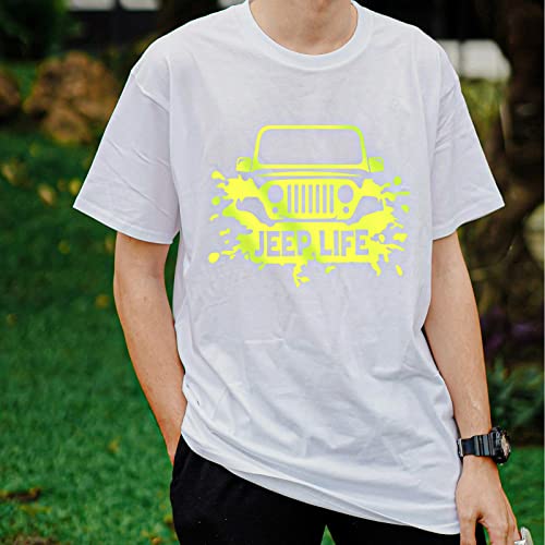 Neon Yellow Heat Transfer Vinyl Roll 12" x5ft Matte HTV Vinyl (5 Foot)