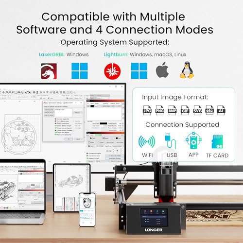 Laser Engraver Ray5 5W Higher Accuracy DIY Laser Engraving Machine with 3.5" Touch Screen