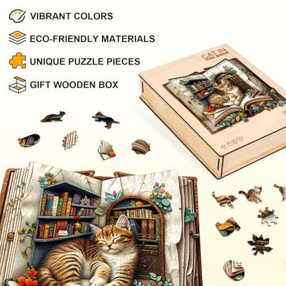 Cat in The Book Wooden Puzzles for Adults (270 Count)