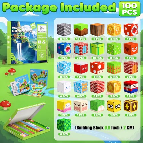 100PCS Magnetic Blocks (100 Count)