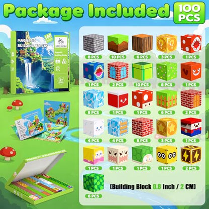 100PCS Magnetic Blocks (100 Count)