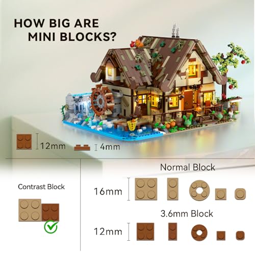 Wood Cabin Mini Building Set with Lights