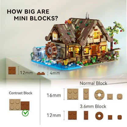 Wood Cabin Mini Building Set with Lights