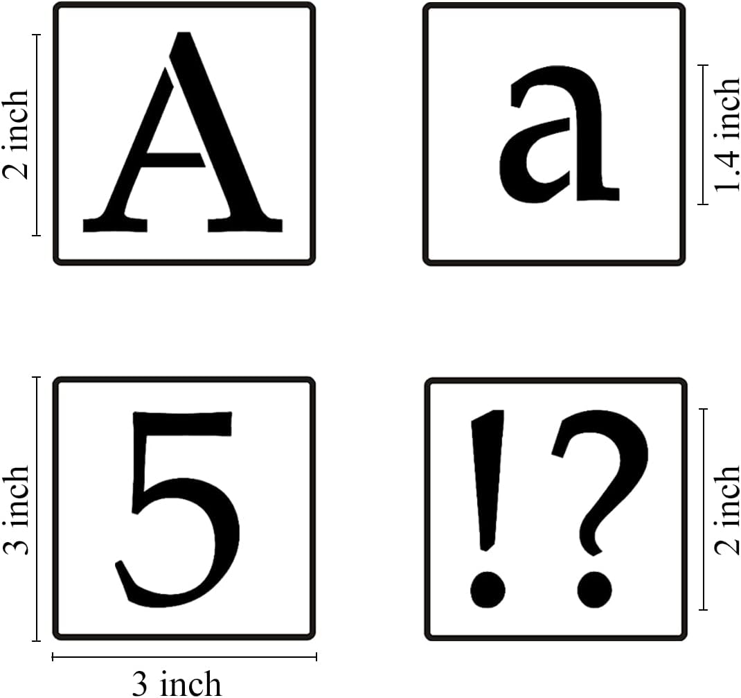 2 Inch Alphabet Letter Stencils for Painting - 70 Pack Letter and Number Stencil Templates with Signs for Painting on Wood, Reusable Letters and Numbers Stencils for Chalkboard Wood Signs & Wall Art
