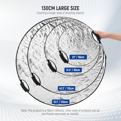 51" 130cm Light Reflector with Handle Grip & 3