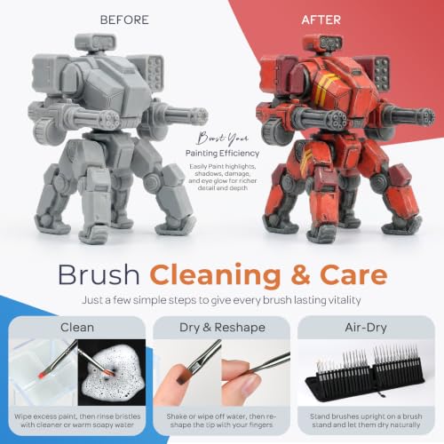 30 PCS Miniature Paint Brushes & Dry Brush (30 Count)