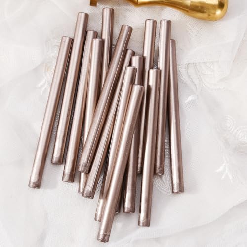 16 PCS Champagne Mini Wax Seal Sticks for Glue Gun (16 Count)