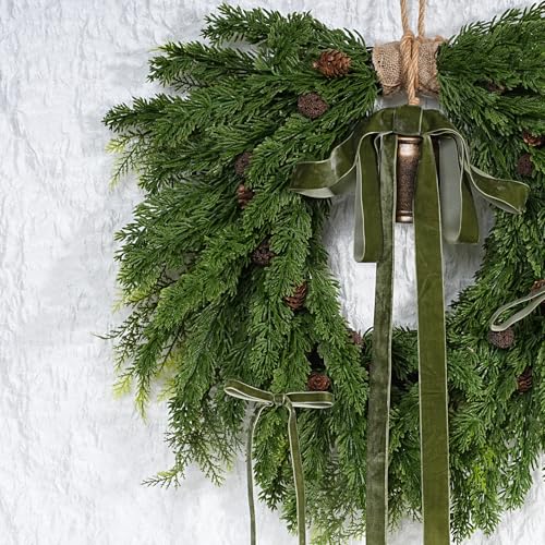 Moss Green Velvet Ribbon