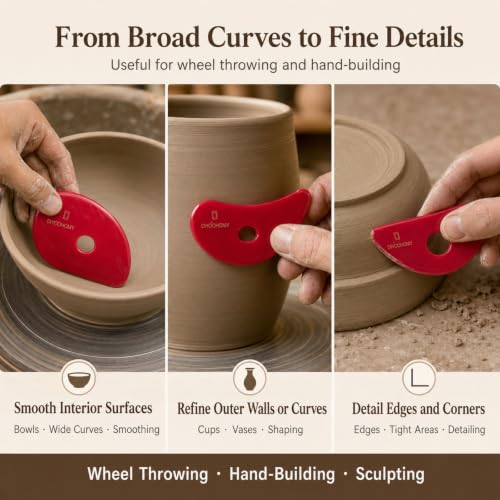 6pcs Soft Silicone Pottery Ribs for Ceramic